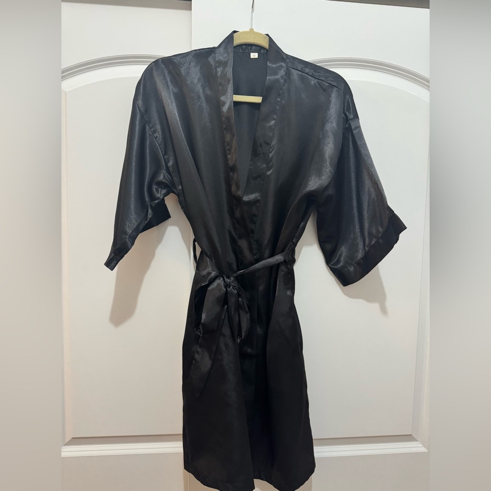 Black Satin Robe